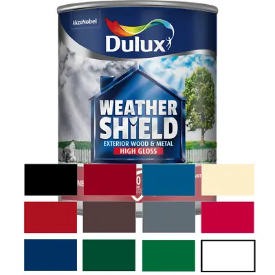 Dulux Weather Shield Exterior High Gloss-Gloss-Satin Paint 750 Ml - All Colours • £21.99