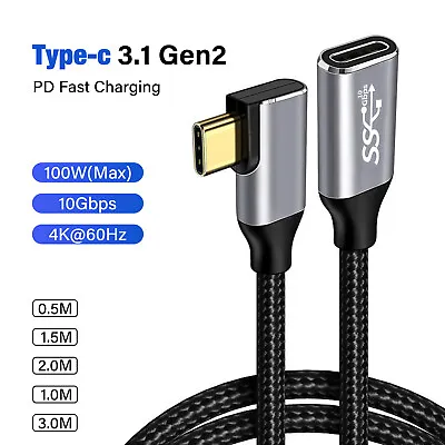USB Type C Extension Cable USB 3.1 Male To Female Extender Charging Cord PD 100W • $9.99
