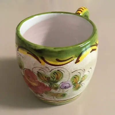 Deruta Hand Painted Cup Mug Italy Flowers Floral • $21.10