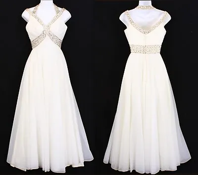 Vintage MIKE BENET Chiffon Gown Prom Dress Formal Wedding Pageant Princess • $119.95