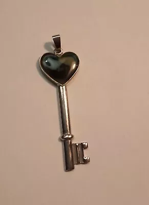 Mood Heart Shaped Key Pendant Silver Tone • $20