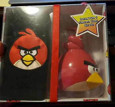£14.29 • Buy Angry Birds Lotion Pump And Tip Towel Set - Red Bird With Black Towel - New