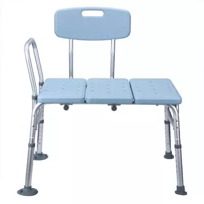 Adjustable Transfer Bench Lightweight Medical Bath And Shower Chair With Back • $55.99