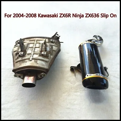 For Kawasaki ZX6R Ninja ZX636 2004-2008 Exhaust Pipe Slip On Motorcycle Mid Tail • $202.49