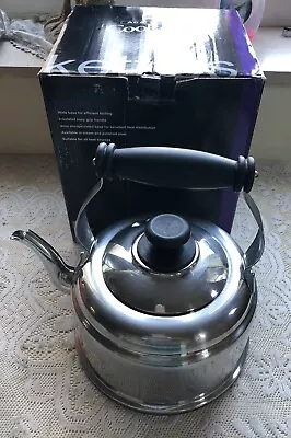 AGA Stainless Steel Silver Coloured Stove Top Kettle 2 Litres - Boxed • £79.99