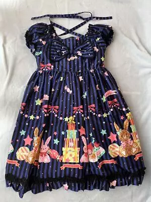 Metamorphose Candy Star Rabbit Dress Ribbon Ruffle Lace Up Lolita • $297.54