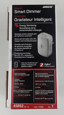 Jasco Zigbee 45852 Plug-In Smart Dimmer White New Free Shipping • $24.99