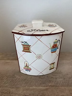 Mid Century Fred Roberts & Co. San Francisco Ceramic Canister Kitchen Flour  • $24