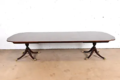Kindel Furniture Double Pedestal Extension Dining Table Newly Refinished • $7500