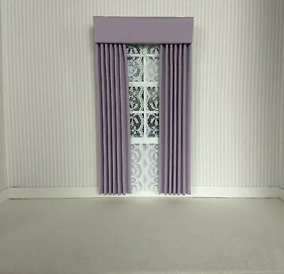 Lilac Dollhouse Curtain 1:12 Scale • $12.49