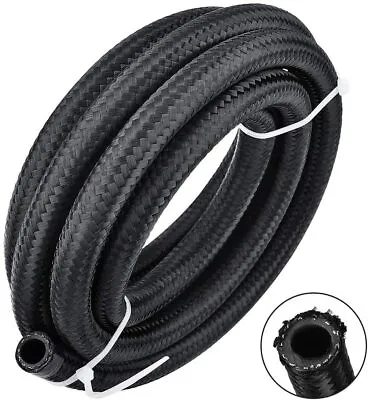 20FT 4AN 6AN 8AN 10AN 12AN Nylon Braided Fuel Hose CPE Oil Gas Air Line Black • $49.59