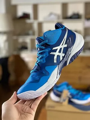 Asics Metarise 3% Breathable Volleyball High Men's Blue Shoes US Size • $148.97