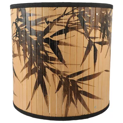 Bamboo Woven Barrel Lampshade E27 Pendant Cover For Bedroom Living Room-QP • £26.79