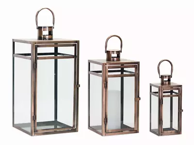 Lantern (Set Of 3) 11.75 H 16 H 20.5 H Metal/Glass • $165.31