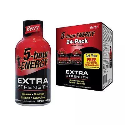 5 Hour Energy Shot Extra Strength Berry 24/Count • $56.97