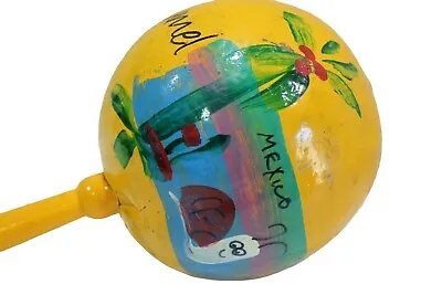 Cozumel Mexico Souvenir Maraca Gourd Shaker Hand Painted • $15.74