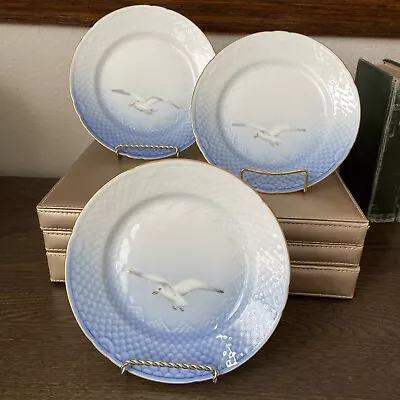 Lot Of 3 Bing & Grondahl B&G #616 Seagull Gold Rim Dessert Pie Plate 6 7/8” EUC • $28.99