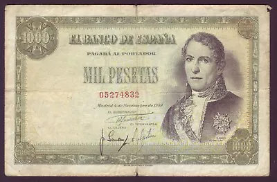 Banknotes Spain 1000 Pesetas Year 1949 Ramon Of Santillán - Without Serial • £35.63