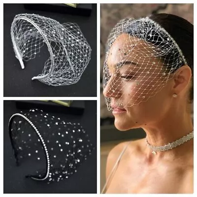 Wedding Veils For Bridal White Headband Veil Fascinators Birdcage Veil Blusher • $12.90