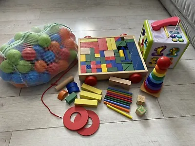£7 • Buy Toys Wooden Blocks Montesori Bundle Pit Balls Stocking Pull Alone Cube Telefon