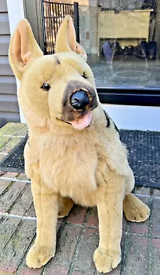 E&J Classic Dog German Shepherd 24  Sitting Plush Life Like Brown Large Giant • $99.95