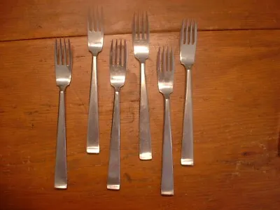 6 Vintage SOLA Holland MCM Stainless Steel Dinner Forks • $39.99