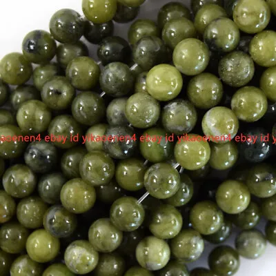 Natural Green Taiwan Jade Round Beads Gemstone 15  Strand 6mm 8mm 10mm • £3.83