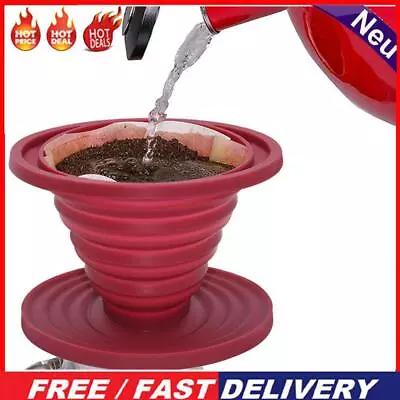 Collapsible Silicone Coffee Dripper Filter Foldable Cone Drip Cup Coffee Maker • £8.49