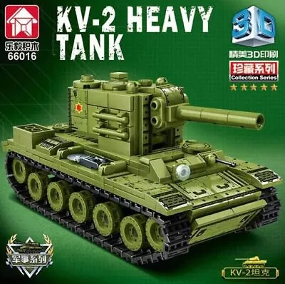 Military Soviet Union KV-2 Heavy Tank Vehicle Building Blocks World War + 2 Sold • $57.82