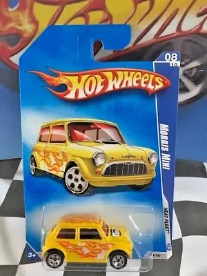 Hot Wheels 2009 HW Heat Fleet 8/10 124 Morris Mini YELLOW 5SP • $6.64