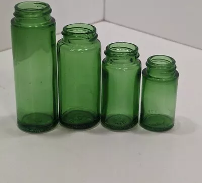 Vintage Lot Of 4 Duraglas Green Glass Apothecary Bottles Various Sizes No Lids • $10.99