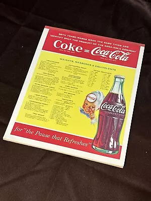 Vintage Coke Coca-Cola Weights Measurements Writing Tablet Notebook Unused 50s • $22.98