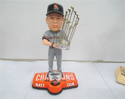 Matt Cain Bobblehead Giants 2014 World Series Ring Trophy Grey Jersey NEW • $24.95