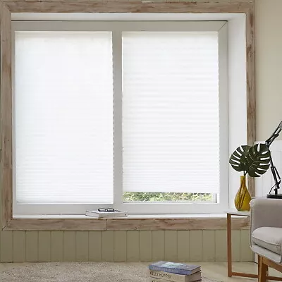 [4Pack] White-RV Trailer Pleated Blind Shades (35x90 ) Cordless Self Blinds • $44.95