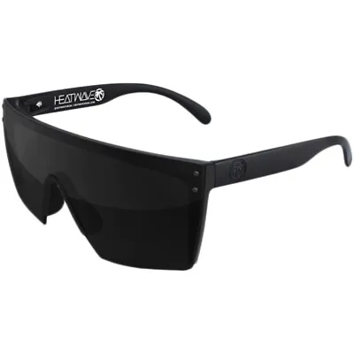 Mens Large Shield Rimless Sunglasses Matte Black Frame Dark Smoke Lens NEW • $28
