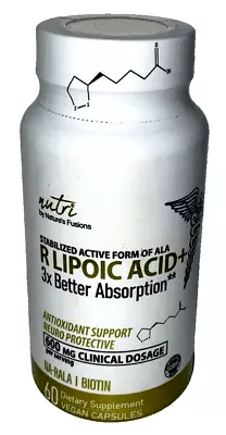 Nutri By Nature's Fusion R Lipoic Acid Dietary Supplement - 600 Mg - 60 Capsules • $19.99