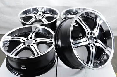 Kudo Racing Utopia 18x8 5x100 5x114.3 Black W/Polish Face Wheels Rims Camry Rav4 • $669