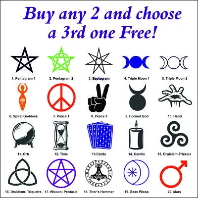 Wicca - Pagan Symbols Stickers Decals Graphics Vinyl. • £3.45