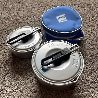 Vintage MIRRO Backpacker Aluminum Mess Kit Camping Cook Set Lightweight W/bag • $29.95