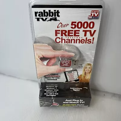 Seen On TV RABBIT TV Over 5000 Free TV Internet Channels USB Plug-In NIP NEW • $9.56