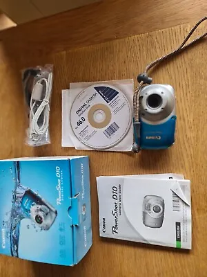 £20 • Buy Canon Powershot D10 Underwater Camera, Turquoise / Silver
