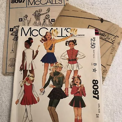 McCall's Pattern 8097 Girl's Size 14 Cheerleading Majorette Dress Skirts 1982 UC • $6.40