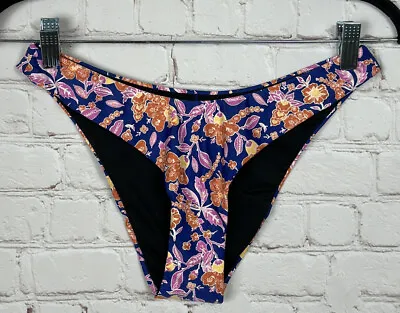 J Crew Curved-waist Cheeky Bikini Bottom Floral Block Print Sz XS NWT • $13.23