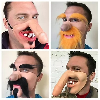 Funny Half Face Mask Dick Nose Willy Face Big Teeth Stag Hen Party Masks Costume • £7.97