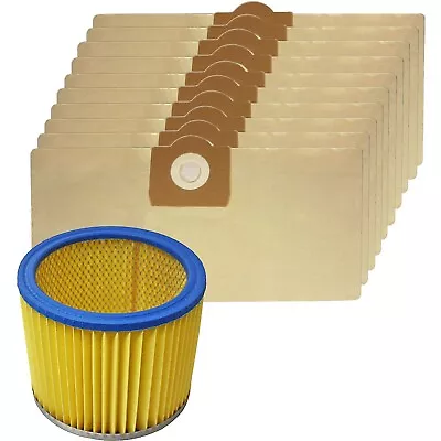 £17.99 • Buy Bags + Filter For LIDL PARKSIDE PNTS 1250 1300 A1 1400 B1 1500 Vacuum - 10 Pack