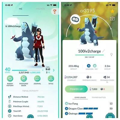 $49 • Buy Pokemon Level 40 Go | PTC| Shinies, Big CP, 100iv, Blank Team, 2mil Dust,