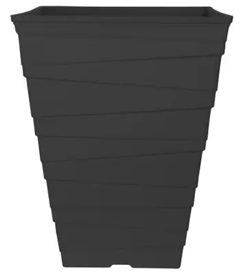 30 Litre Black Large Plant Pot Outdoor Garden Tall Square Plastic Flower Planter • £12.99