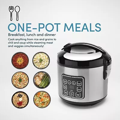 8-Cup (Cooked) Rice & Grain Cooker Steamer New Bonded Granited Coating • $35.98