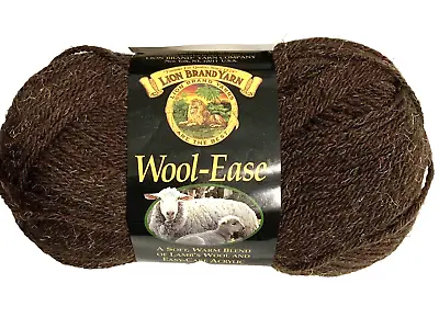 Lion Brand Yarn Lamb Wool Acrylic Blend Worsted Weight Mink Brown 3oz 4 Ply • $7.99