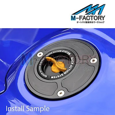 GOLD CNC Quick Action Fuel Cap For Yamaha YZF R1 98-19 18 17 16 15 14 13 12 11 • $67.31